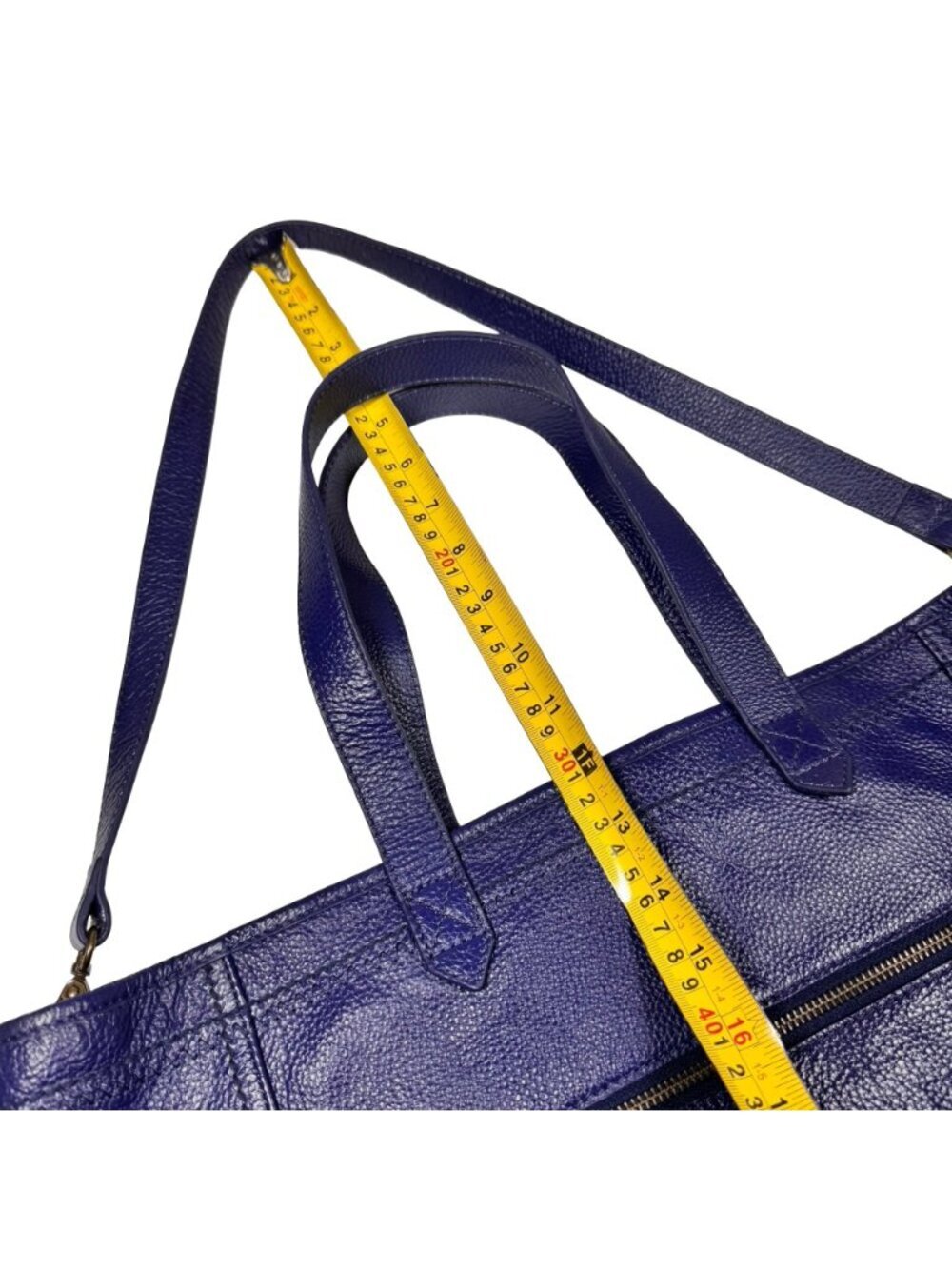 Isabella Fiore Pebbled Leather Tote Bag Large Tassels Shoulder Strap - Picture 15 of 16